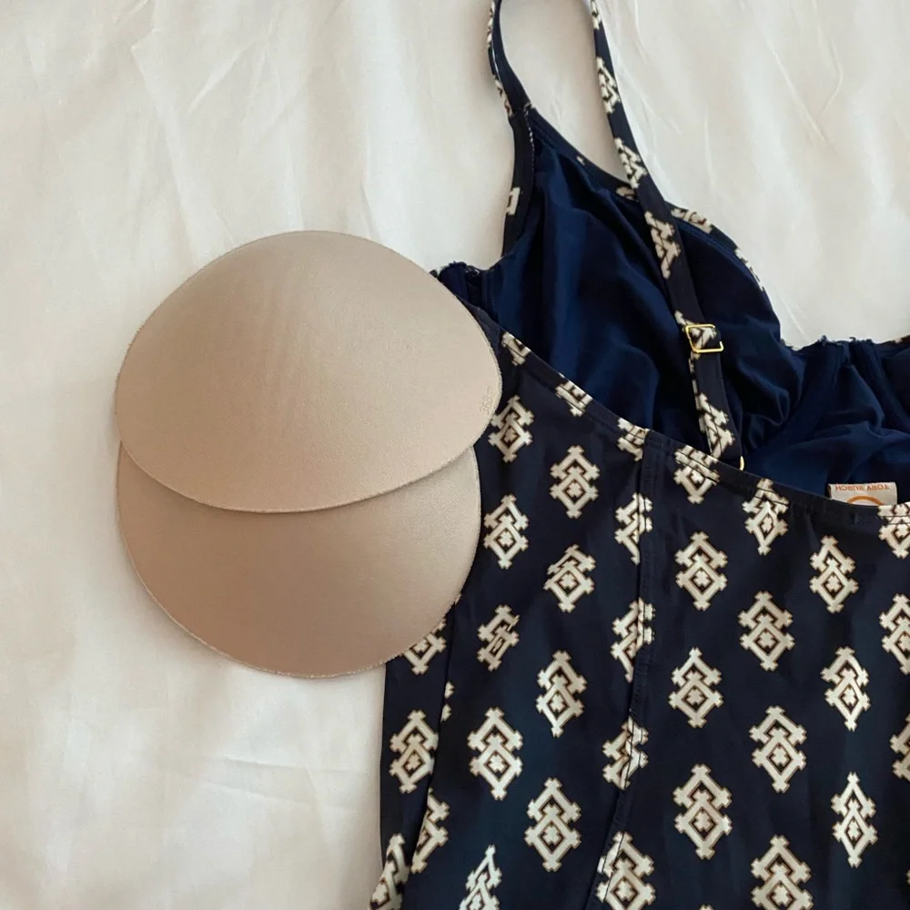Tory Burch Navy and White One-Piece Swimsuit